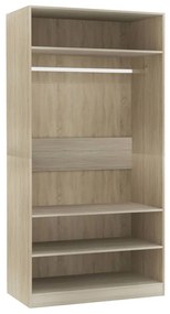 vidaXL Ντουλάπα Χρώμα Sonoma Δρυς 100 x 50 x 200 εκ. από Επεξ. Ξύλο