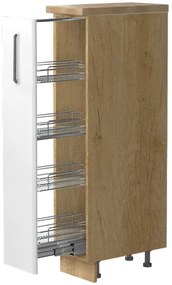 Επιδαπέδιο ντουλάπι ψηλό Modena K14-30-1KZ-Δρυς - Λευκό γυαλιστερό - 30.00Χ60.00Χ148.00cm