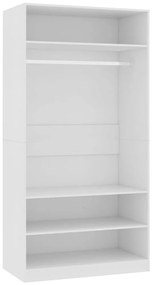 vidaXL Ντουλάπα Λευκή 100 x 50 x 200 εκ. από Επεξ. Ξύλο