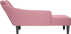 vidaXL Σαλόνι Σαλόνι με δεξί μπράτσο ροζ βελούδο