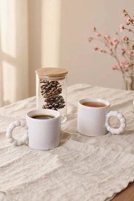 Stewehome Σετ 2 τεμαχίων κεραμικά φλιτζάνια 8 cm 260 ml μοντέρνου στυλ Λευκό