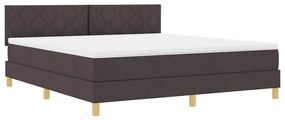 vidaXL Κρεβάτι box spring με στρώμα Σκούρο Καφέ 180 x 200 cm ύφασμα