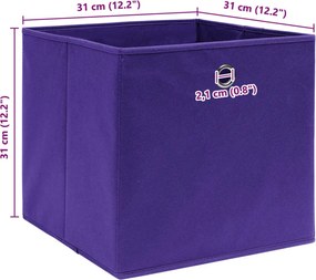 vidaXL Κουτιά Αποθήκευσης 10 τεμ. Μοβ 32 x 32 x 32 εκ. Υφασμάτινα