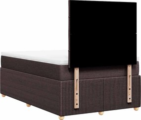 vidaXL Κρεβάτι Boxspring με Στρώμα Σκούρο Καφέ 120x190 εκ Υφασμάτινο