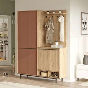 Έπιπλο Εισόδου Δρυς / Κεραμιδί OS1 147,4x35,5x195,6