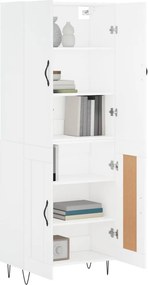 vidaXL Ντουλάπι Λευκό 69,5x34x180 εκ. από Επεξεργασμένο Ξύλο
