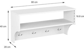 Κρεμάστρα Crosta pakoworld σε λευκή απόχρωση 80x28x40εκ