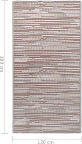 vidaXL Χαλί εξωτερικού χώρου ARAKIL καφέ 120x180 cm PP