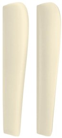vidaXL Κεφαλάρι με Πτερύγια Κρεμ 103x23x118/128 εκ. Συνθετικό Δέρμα