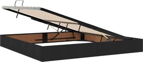 vidaXL Κρεβάτι Οθωμανικού Τύπου Μαύρο 200 x 200 cm ύφασμα