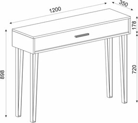 Κονσόλα Rochel Megapap χρώμα atlantic pine 120x35x89,8εκ.