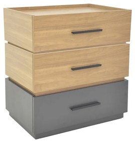 Intrahome Κομοδίνο Sonlen Intrahome mdf σε sonoma-ανθρακί απόχρωση 60x40x66εκ | SKU: INTRAPA-183111218