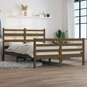 vidaXL Πλαίσιο Κρεβατιού Καφέ Μελί 120 x 200 εκ. από Μασίφ Ξύλο Πεύκου