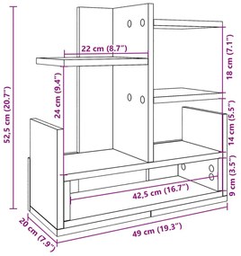 Έπιπλο Οργάνωσης Γραφείου Γκρι Σκυρ. 49x20x52,5 εκ Επεξ. Ξύλο