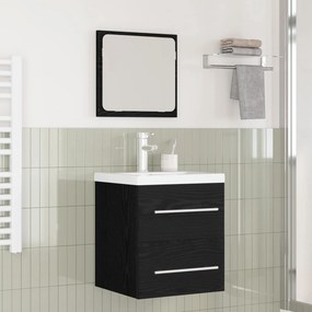 vidaXL Σετ Επίπλων Μπάνιου 2 pcs Μαύρη Οξυά Επεξεργασμένο ξύλο