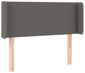 Κεφαλάρι Κρεβατιού LED Γκρι 93x16x78/88 εκ. από Συνθετικό Δέρμα 3123038