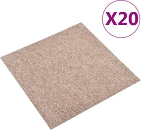 vidaXL Χαλί 20 pcs Μπεζ 50 x 50 cm 100% Πολυπροπυλένιο