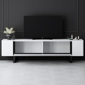 Έπιπλο Τηλεόρασης Λευκό / Μαύρο SEGU 180x30x16
