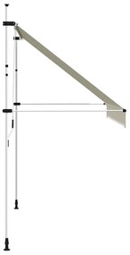 vidaXL Τέντα Συρόμενη Χειροκίνητη Κρεμ 300 εκ.