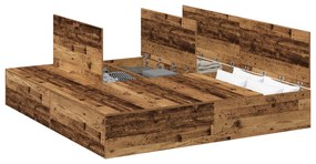 vidaXL Κρεβάτι αποθήκευσης Παλιό ξύλο 200x200 εκ.
