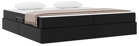 vidaXL Κρεβάτι με αποθηκευτικό χώρο και στρώμα Μαύρο 200 x 200 cm