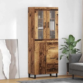 vidaXL Highboard 2 pcs Παλιό Ξύλο 69,5 x 34 x 180 εκ.