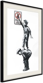 Αφίσα - Banksy: Graffiti Is a Crime - 30x45 - Μαύρο - Με πασπαρτού