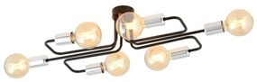Φωτιστικό Οροφής 6xE27 Ατσάλι VEKEN 6Α Made in Poland Emibig-1174/6A-Μαύρο-Ασημί 1174/6A
