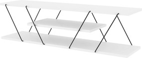 Έπιπλο Τηλεόρασης Λευκό / Μαύρο CLONOLE 120x33x33