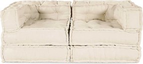 vidaXL Μονάδα Μοντέρνου Καναπέ 2 pcs Κρεμ 140 x 70 x 56 εκ. Ύφασμα