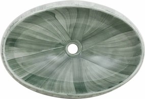 vidaXL Νιπτήρας Οβάλ Πράσινος 59 x 40 x 15 εκ. Κεραμικός