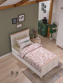 Συρόμενο Κρεβάτι Κρεμ / Δρυς GOAN 94.6x199x24.5