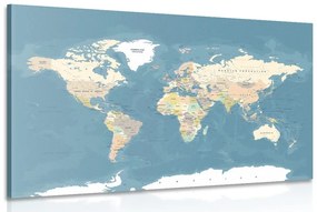 Εικόνα κομψό vintage παγκόσμιο χάρτη - 120x80
