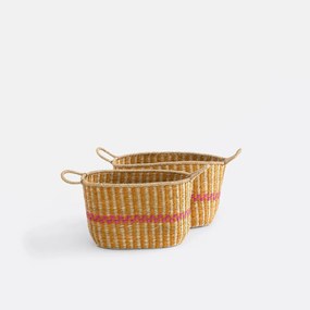 Σετ 2 πολύχρωμα καλάθια από θαλάσσιο χόρτο, KERALA