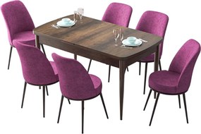 Extendable Dining Table &amp; Chairs Set (7 Pieces) Zen - Baroque, Purple Baroque
Purple