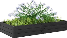 vidaXL Ανεβασμένο Κρεβάτι Μαύρο 151 x 75,5 x 25 εκ. PP