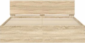 vidaXL Πλαίσιο Κρεβατιού με Κεφαλάρι Sonoma Δρυς 150x200 εκ.