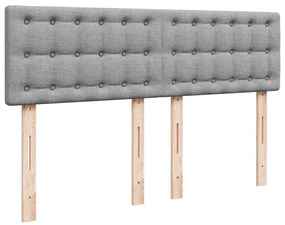 Κρεβάτι Boxspring με Στρώμα Αν. Πράσινο 160x200εκ Υφασμάτινο - Γκρι