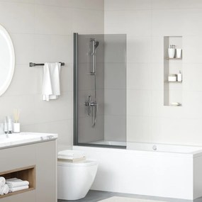 vidaXL Οθόνη ντους μπάνιου Μαύρο 68 x 130 εκ Θραυστό γυαλί