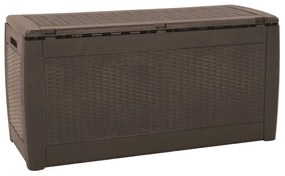 vidaXL Μπαούλο Αποθήκευσης Κήπου Καφέ 119x48x60 εκ. από Πολυπροπυλένιο