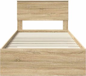 vidaXL Σκελετός Κρεβατιού Sonoma Δρυς 100 x 200 cm Επεξεργασμένο Ξύλο