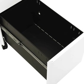 vidaXL Αρχειοθήκη Φορητή Λευκή 30 x 45 x 59 εκ. Ατσάλινη