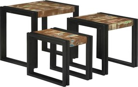 vidaXL Τραπέζι Σαλονιού με Στηρίγματα 3 pcs Καφέ και Μαύρο