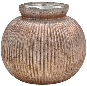 Βάζο 962-225-006 20x17cm Pink-Bronze Γυαλί