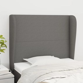Κεφαλάρι με Πτερύγια Σκούρο Γκρι 93 x 23 x 118/128εκ.Υφασμάτινο 3117659