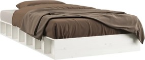 vidaXL Πλαίσιο Κρεβατιού Λευκό 75x190 εκ. Μασίφ Ξύλο Small Single