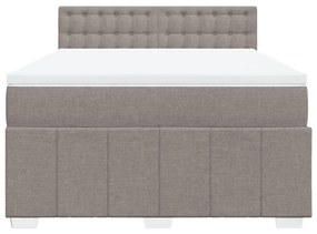 Κρεβάτι Boxspring με Στρώμα Taupe 140x200 εκ. Υφασμάτινο - Μπεζ-Γκρι