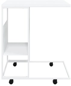 vidaXL Βοηθητικό Τραπέζι με Ρόδες Λευκό 55x36x63,5 εκ. Επεξεργ. Ξύλο