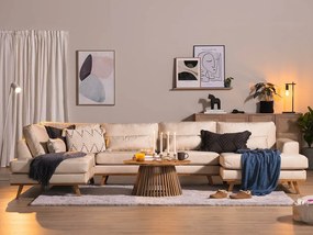 Γωνιακός Καναπές Seattle K101, Ανοιχτό καφέ, 351x202x85cm