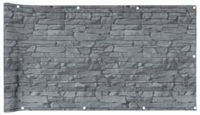 Περίφραξη Μπαλκονιού Σχέδιο Ledge Stone Γκρι 600x75 εκ. PVC - Γκρι